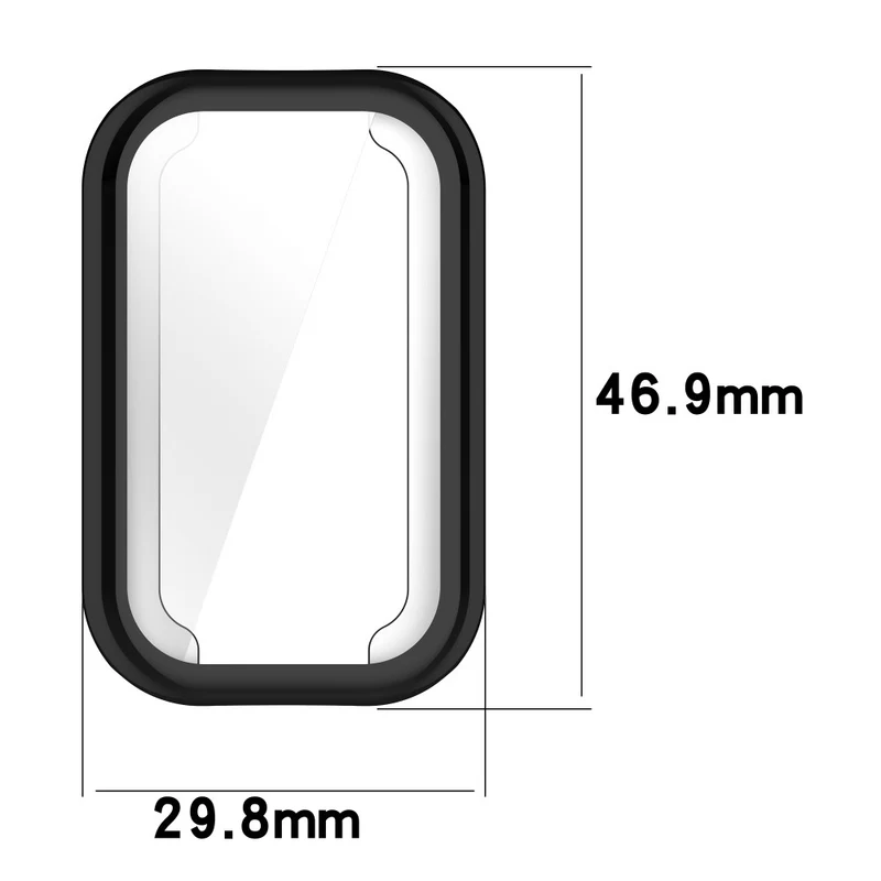 Xiaomi Smart Band 8 Active / Redmi Band 2 Flexible Watch Case Electroplating Frame Cover - Electroplating Black
