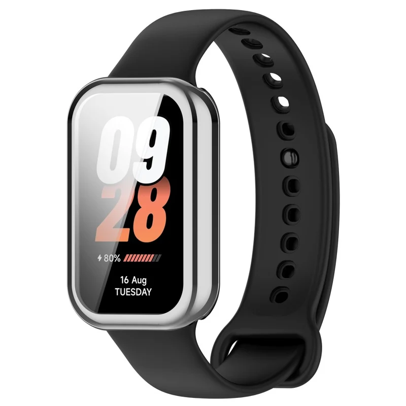 Xiaomi Smart Band 8 Active / Redmi Band 2 Flexible Watch Case Electroplating Frame Cover - Electroplating Black