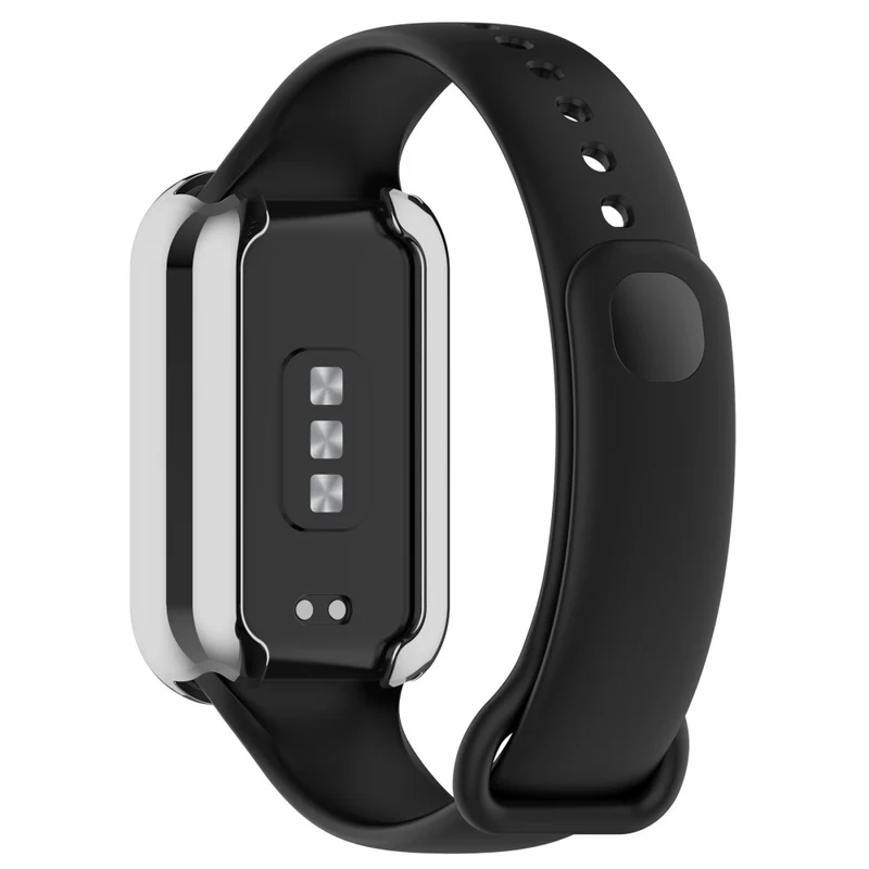 Xiaomi Smart Band 8 Active / Redmi Band 2 Flexible Watch Case Electroplating Frame Cover - Electroplating Black