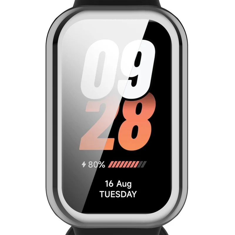 Xiaomi Smart Band 8 Active / Redmi Band 2 Flexible Watch Case Electroplating Frame Cover - Electroplating Black