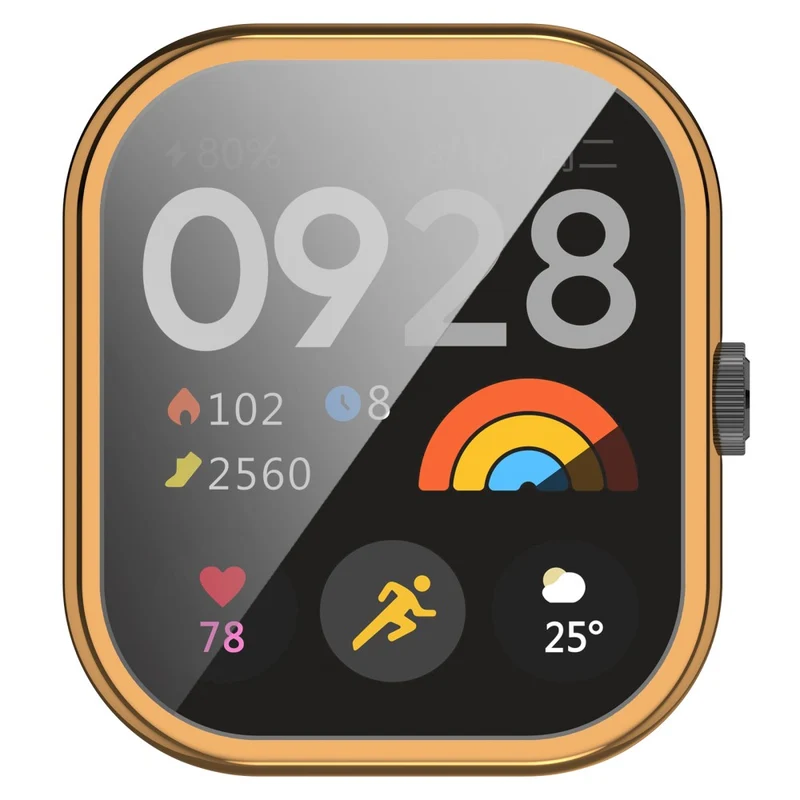 Xiaomi Redmi Watch 4 Scratch Resistant Watch Protective Case Electroplating Anti-drop Frame - Rose Gold