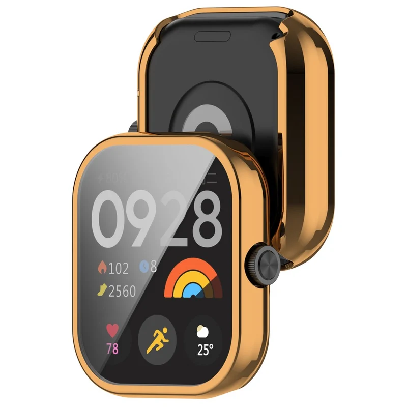 Xiaomi Redmi Watch 4 Scratch Resistant Watch Protective Case Electroplating Anti-drop Frame - Rose Gold
