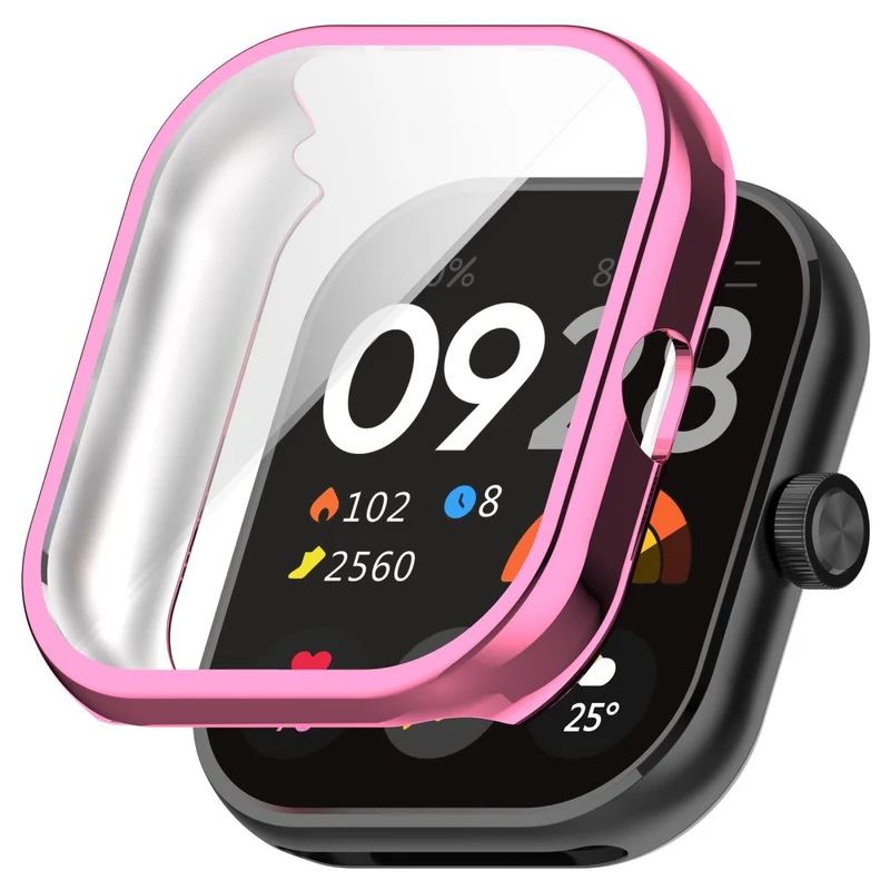 Xiaomi Redmi Watch 4 Scratch Resistant Watch Protective Case Electroplating Anti-drop Frame - Rose Gold