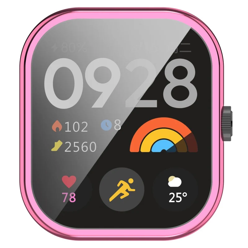 Xiaomi Redmi Watch 4 Scratch Resistant Watch Protective Case Electroplating Anti-drop Frame - Rose Gold