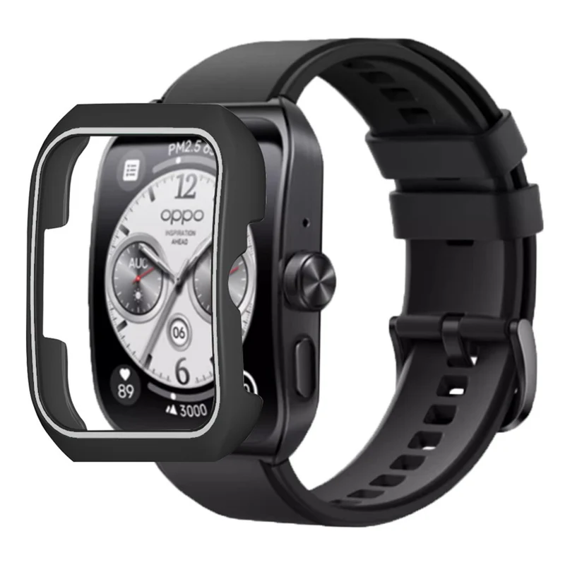 Oppo Watch 4 Pro Case Shockproof Hard Impact-Resistant Watch Protective Cover - Black+White