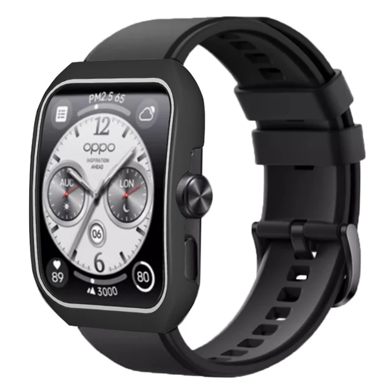 Oppo Watch 4 Pro Case Shockproof Hard Impact-Resistant Watch Protective Cover - Black+White