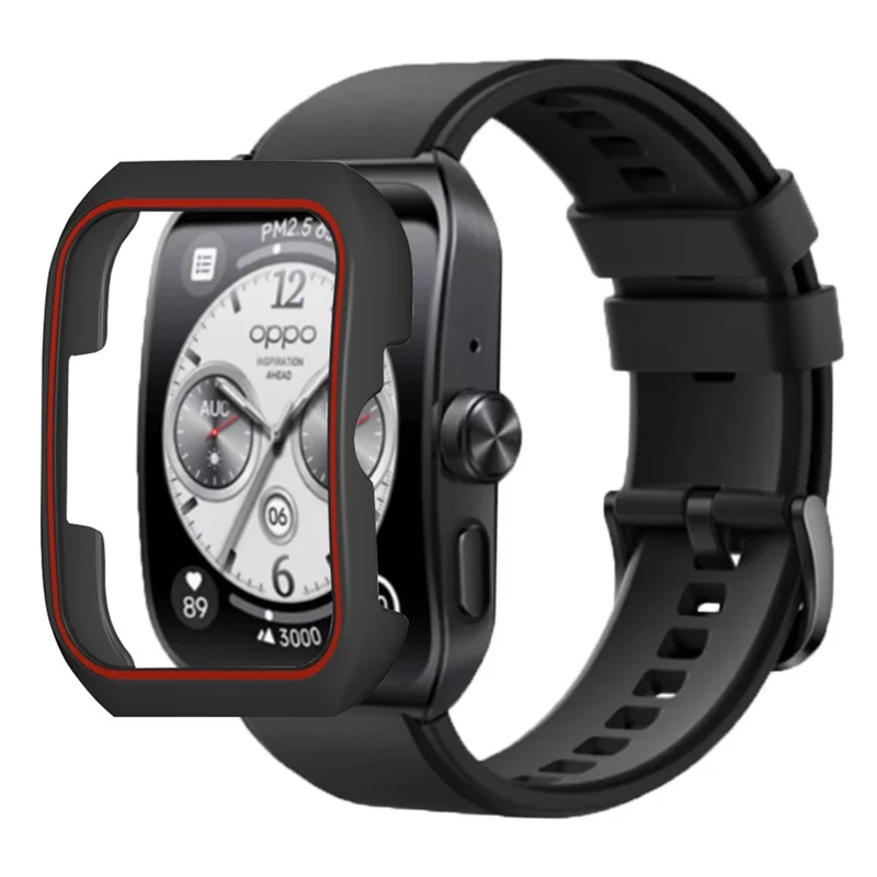 Oppo Watch 4 Pro Case Shockproof Hard Impact-Resistant Watch Protective Cover - Black+White