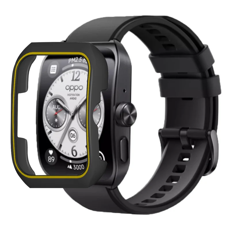 Oppo Watch 4 Pro Case Shockproof Hard Impact-Resistant Watch Protective Cover - Black+White