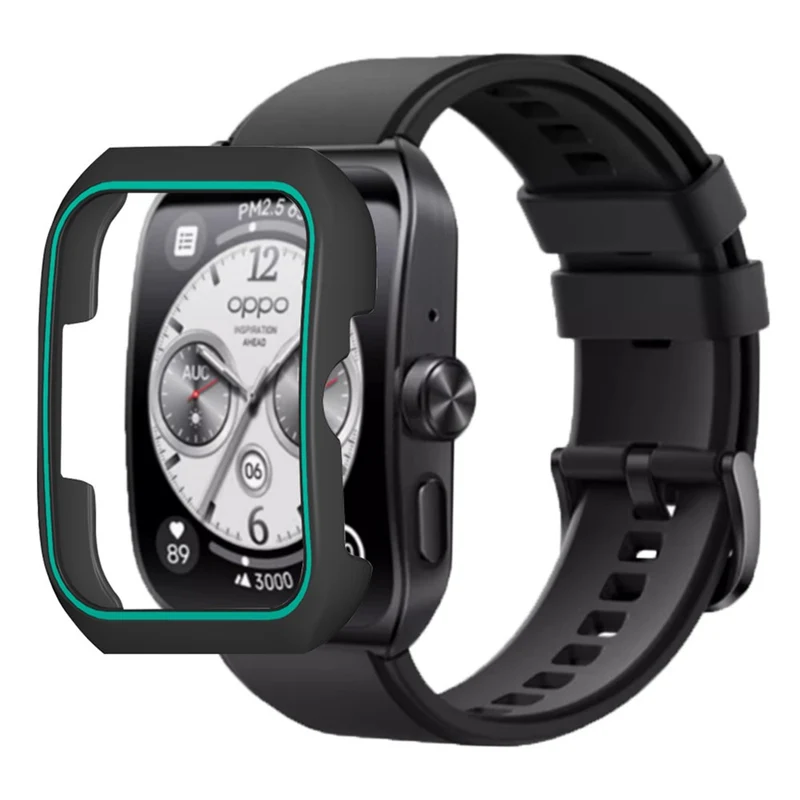 Oppo Watch 4 Pro Case Shockproof Hard Impact-Resistant Watch Protective Cover - Black+White