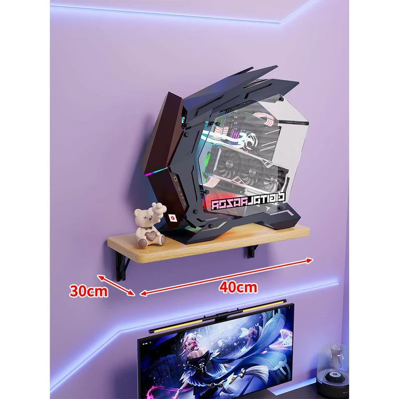 Wandmontage-Schwimmregal für Mid-Tower-Gaming-PC mit verstärkten Halterungen