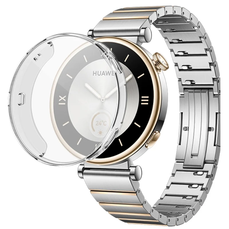 Huawei Watch GT 4 41mm Watch Case Full Coverage Flexible Protective Cover - Transparent White