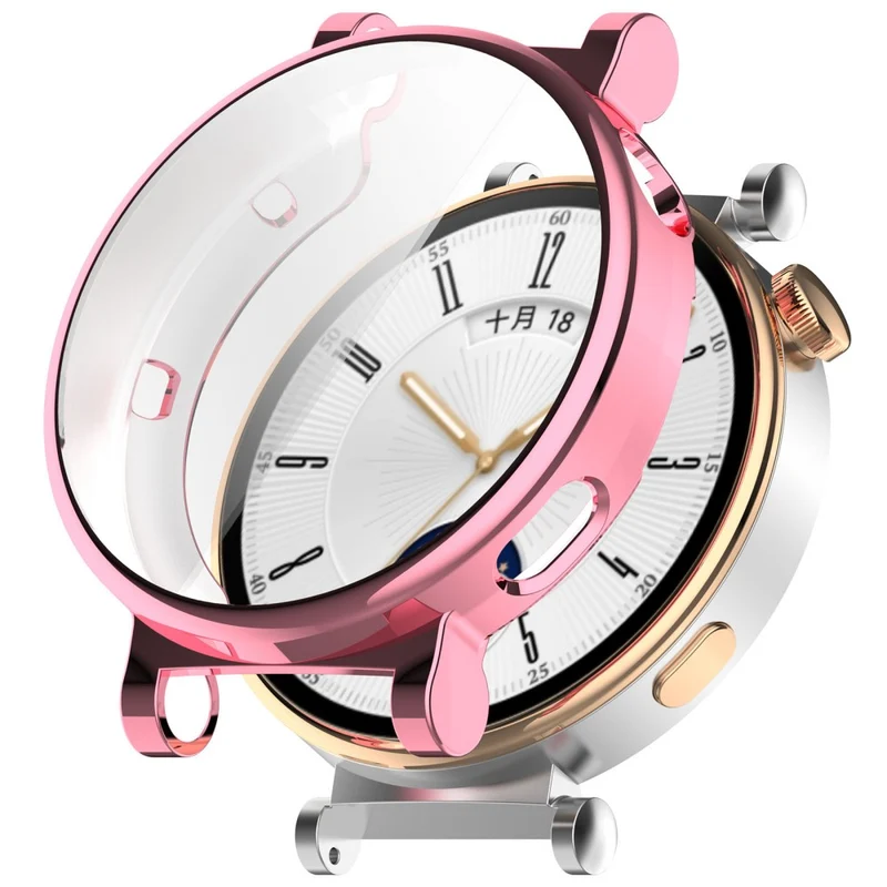 Huawei Watch GT 4 41mm Flexible Watch Case Full Protection Electroplating Watch Cover - Rose Gold