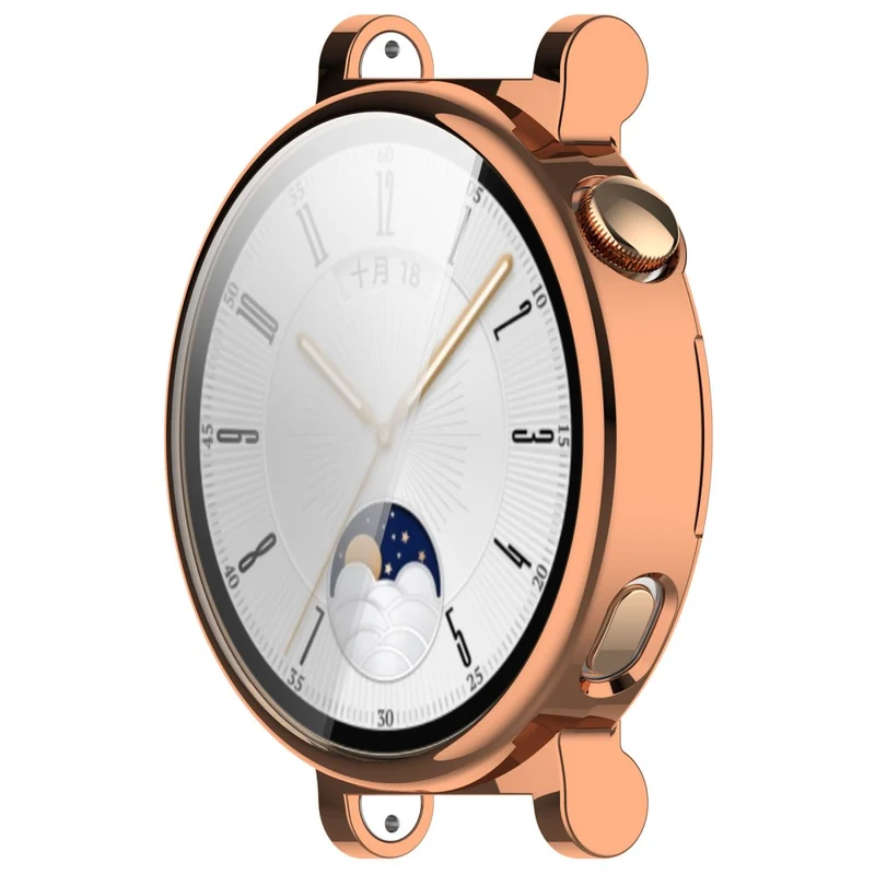 Huawei Watch GT 4 41mm Flexible Watch Case Full Protection Electroplating Watch Cover - Rose Gold