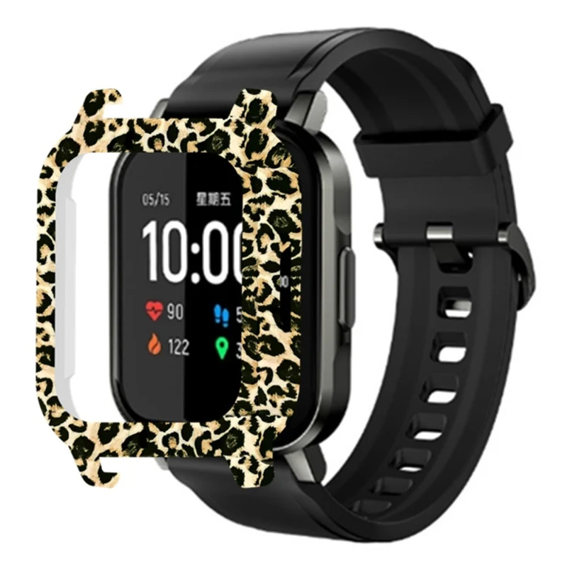 Haylou Solar LS02 Watch Protective Case Pattern Printed Slim-Fit Frame Cover - Leopard Print