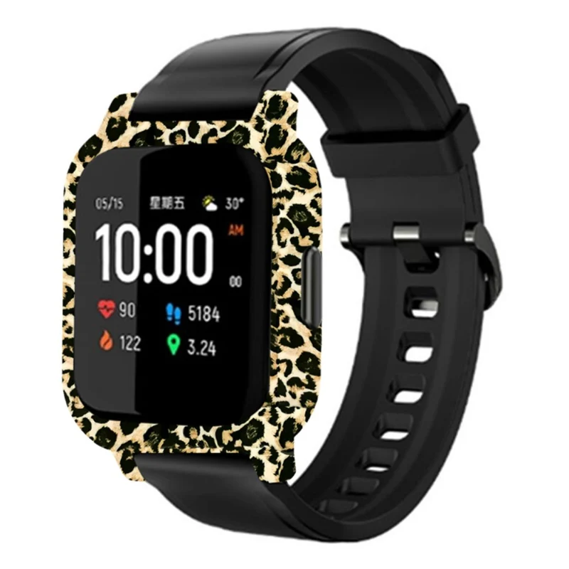 Haylou Solar LS02 Watch Protective Case Pattern Printed Slim-Fit Frame Cover - Leopard Print
