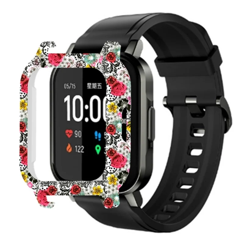 Haylou Solar LS02 Watch Protective Case Pattern Printed Slim-Fit Frame Cover - Leopard Print