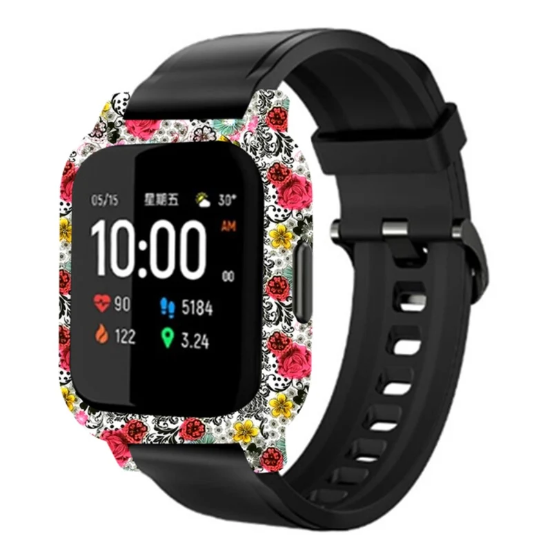 Haylou Solar LS02 Watch Protective Case Pattern Printed Slim-Fit Frame Cover - Leopard Print