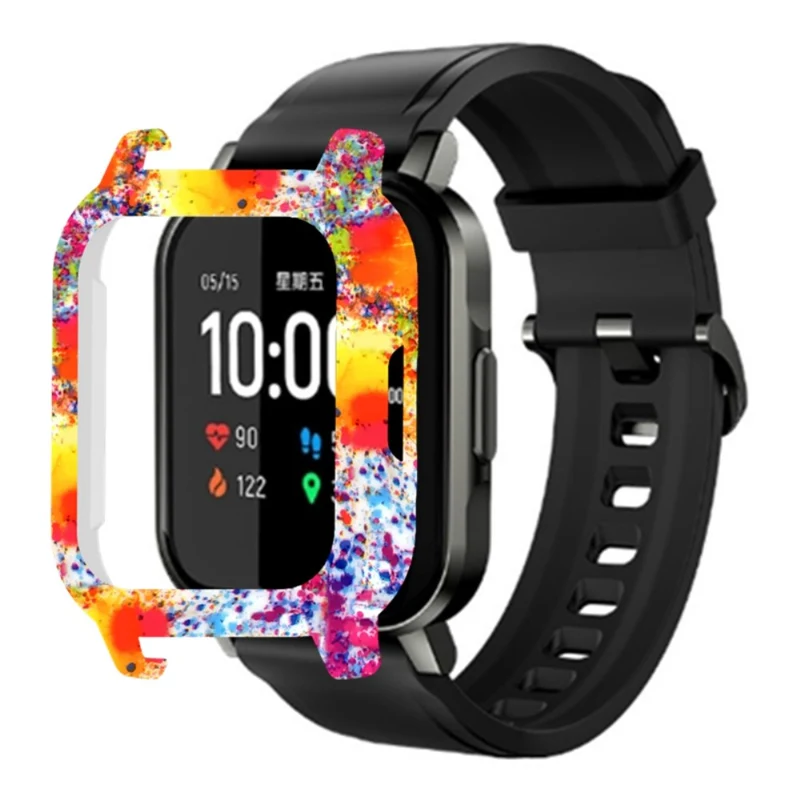 Haylou Solar LS02 Watch Protective Case Pattern Printed Slim-Fit Frame Cover - Leopard Print