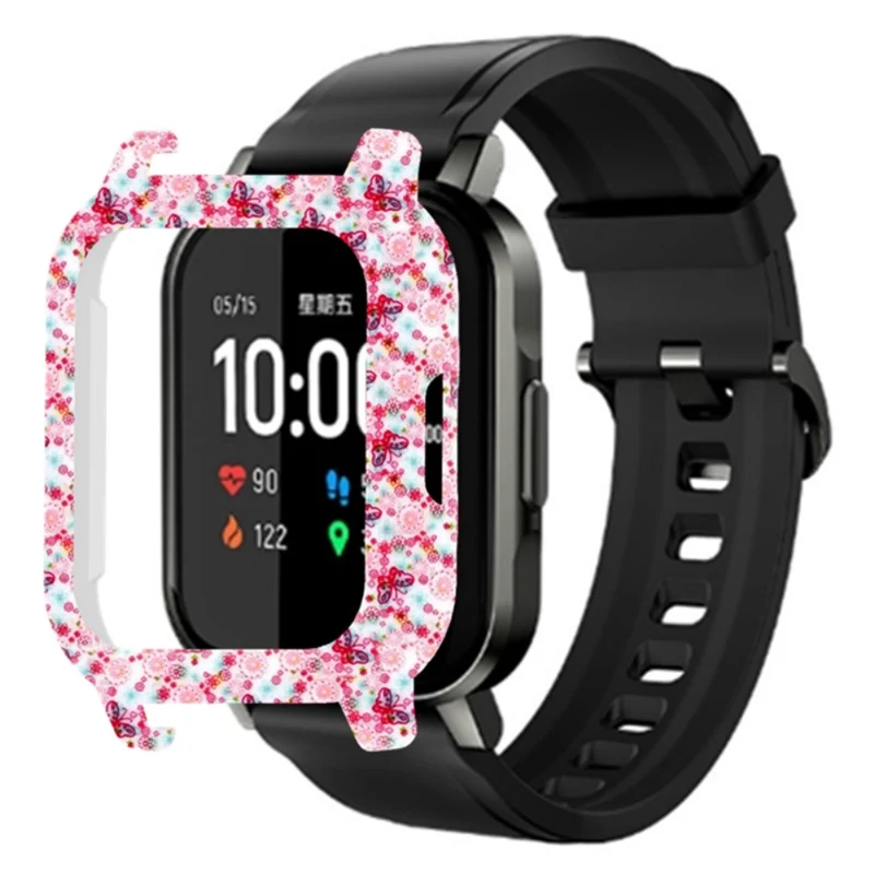 Haylou Solar LS02 Watch Protective Case Pattern Printed Slim-Fit Frame Cover - Leopard Print