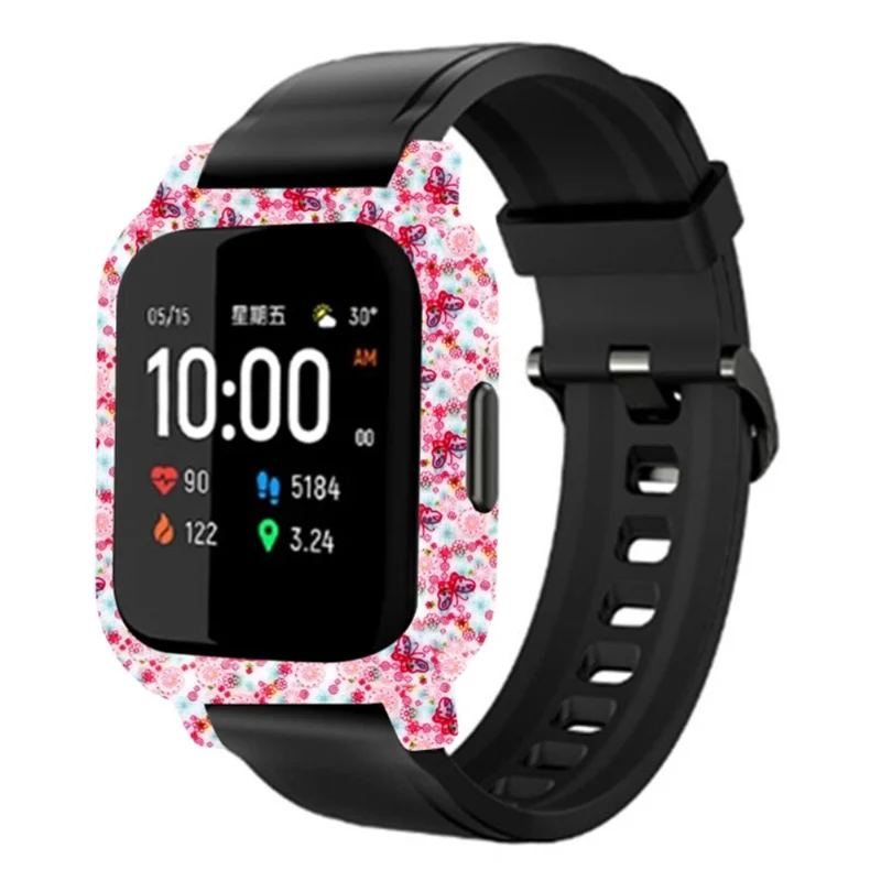 Haylou Solar LS02 Watch Protective Case Pattern Printed Slim-Fit Frame Cover - Leopard Print