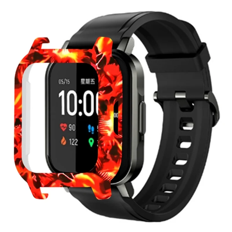 Haylou Solar LS02 Watch Protective Case Pattern Printed Slim-Fit Frame Cover - Leopard Print
