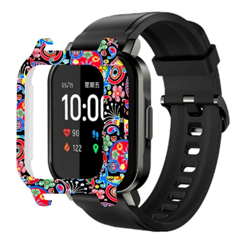 Haylou Solar LS02 Watch Protective Case Pattern Printed Slim-Fit Frame Cover - Leopard Print