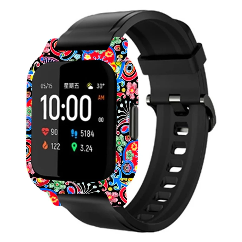 Haylou Solar LS02 Watch Protective Case Pattern Printed Slim-Fit Frame Cover - Leopard Print