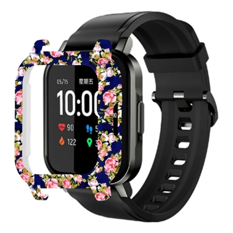 Haylou Solar LS02 Watch Protective Case Pattern Printed Slim-Fit Frame Cover - Leopard Print