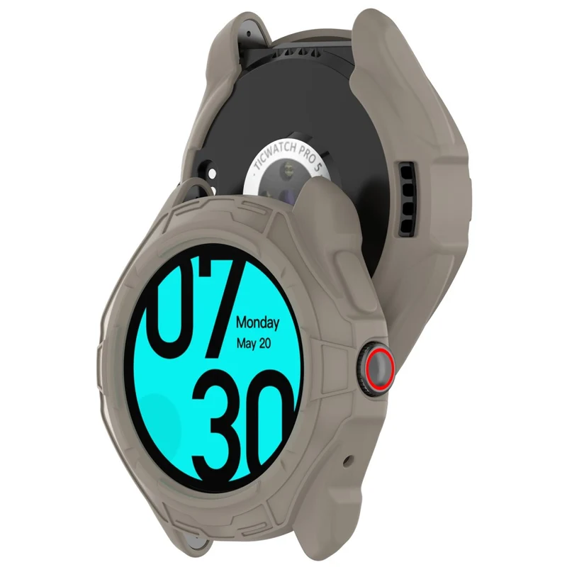 TicWatch Pro 5 Shockproof Flexible Watch Frame Case Half-Wrapped Smartwatch Protector
