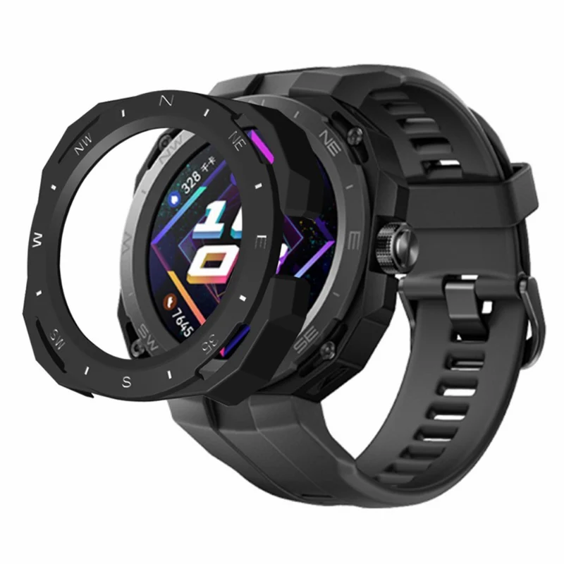 Huawei Watch GT Cyber Hard Watch Frame Hollow Protective Case Cover - Black+White
