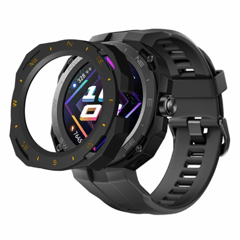 Huawei Watch GT Cyber Hard Watch Frame Hollow Protective Case Cover - Black+White