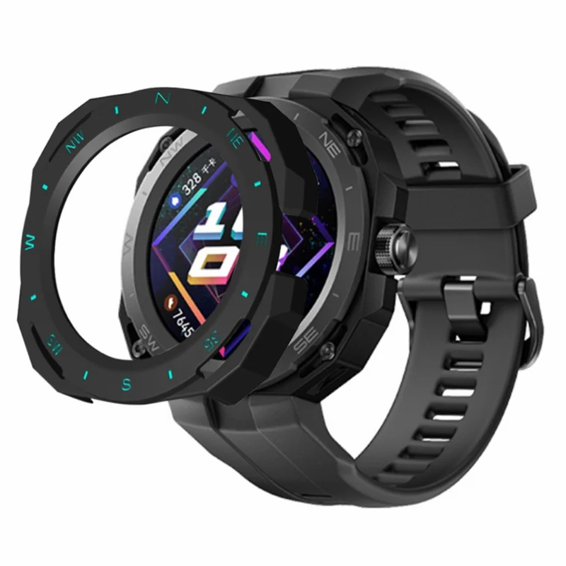 Huawei Watch GT Cyber Hard Watch Frame Hollow Protective Case Cover - Black+White