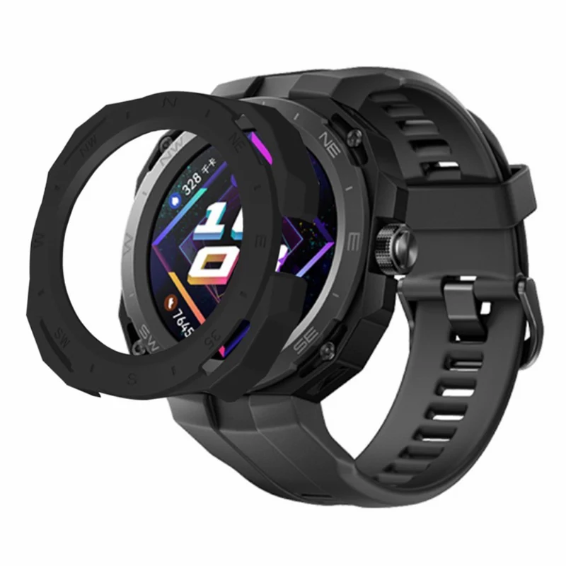Huawei Watch GT Cyber Hard Watch Frame Hollow Protective Case Cover - Black+White