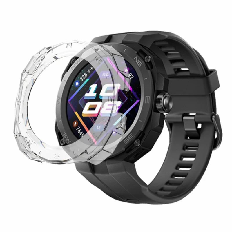 Huawei Watch GT Cyber Hard Watch Frame Hollow Protective Case Cover - Black+White