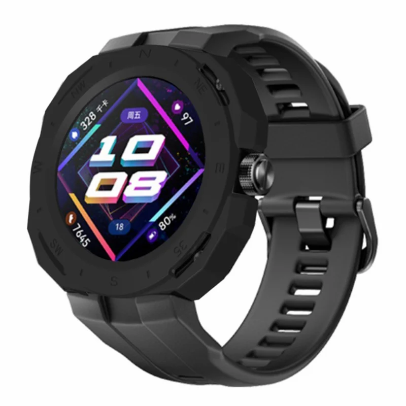 Huawei Watch GT Cyber Hard Watch Frame Hollow Protective Case Cover - Black+White