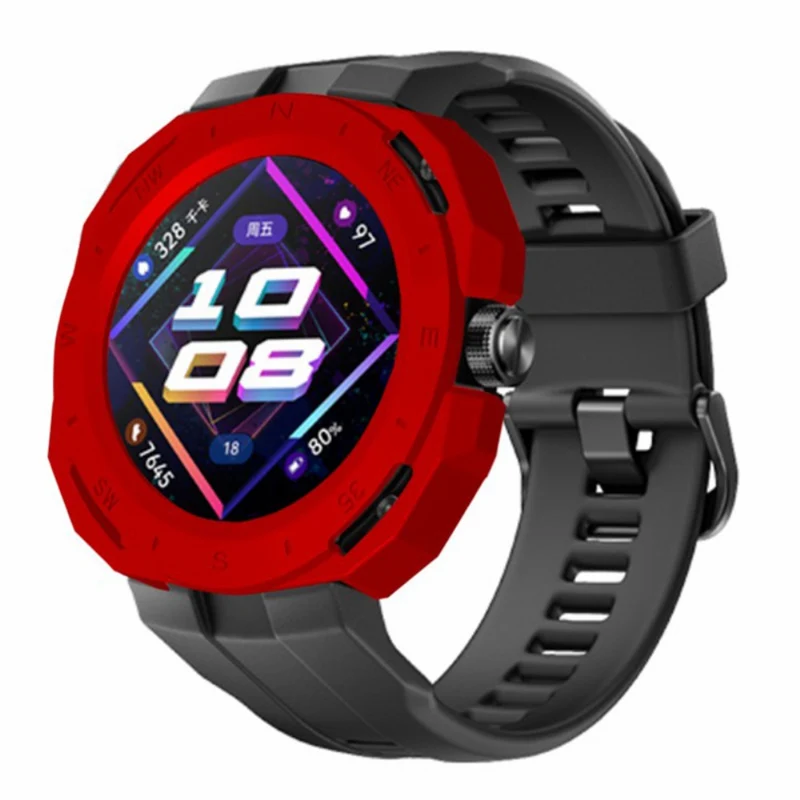 Huawei Watch GT Cyber Hard Watch Frame Hollow Protective Case Cover - Black+White