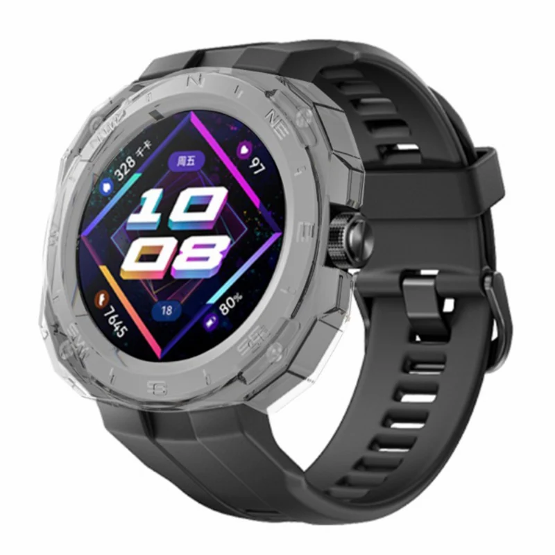 Huawei Watch GT Cyber Hard Watch Frame Hollow Protective Case Cover - Black+White