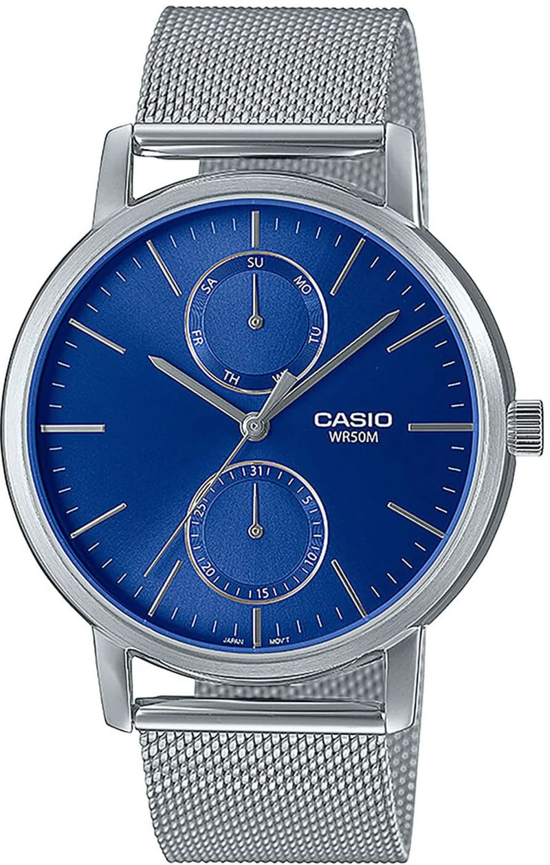 Casio MTP-B310M-2AVEF Herrenuhr • Elegantes Mesh-Armband • Praktische Datumsanzeige
