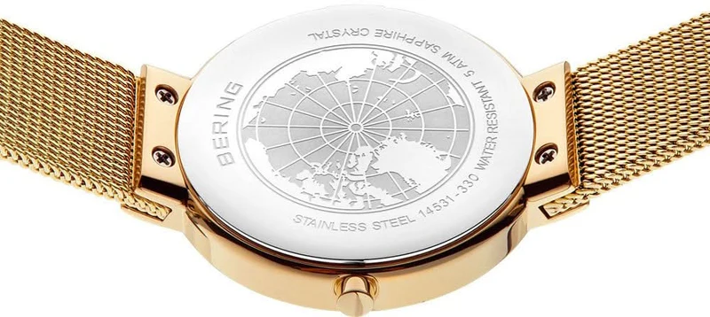 Bering Classic 14531-330 Damenuhr • Kratzfestes Saphirglas • Feines Milanaise-Armband