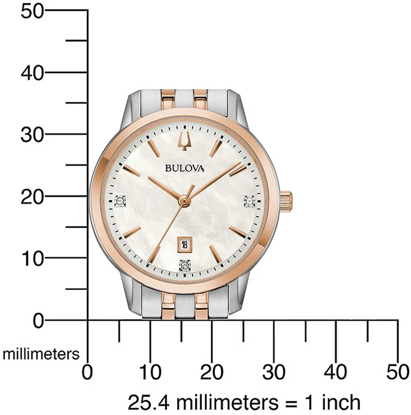 Bulova Sutton 98P213 Damenuhr • Diamant-Besatz • Perlmutt-Zifferblatt