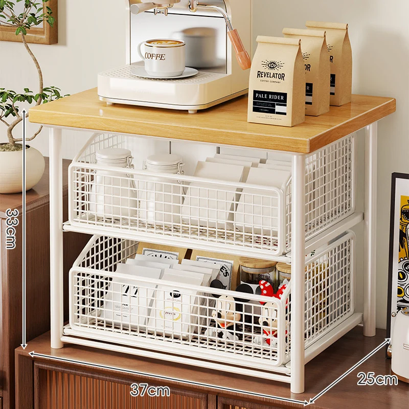 Küchenarbeitsplatte Espresso Maschine Stand mit herausziehbarem Drahtkorb Organizer