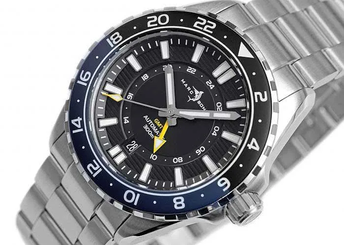 Marc & Sons GMT II MSG-008-03 Herrenuhr • 500m Wasserdicht • Schweizer Automatik