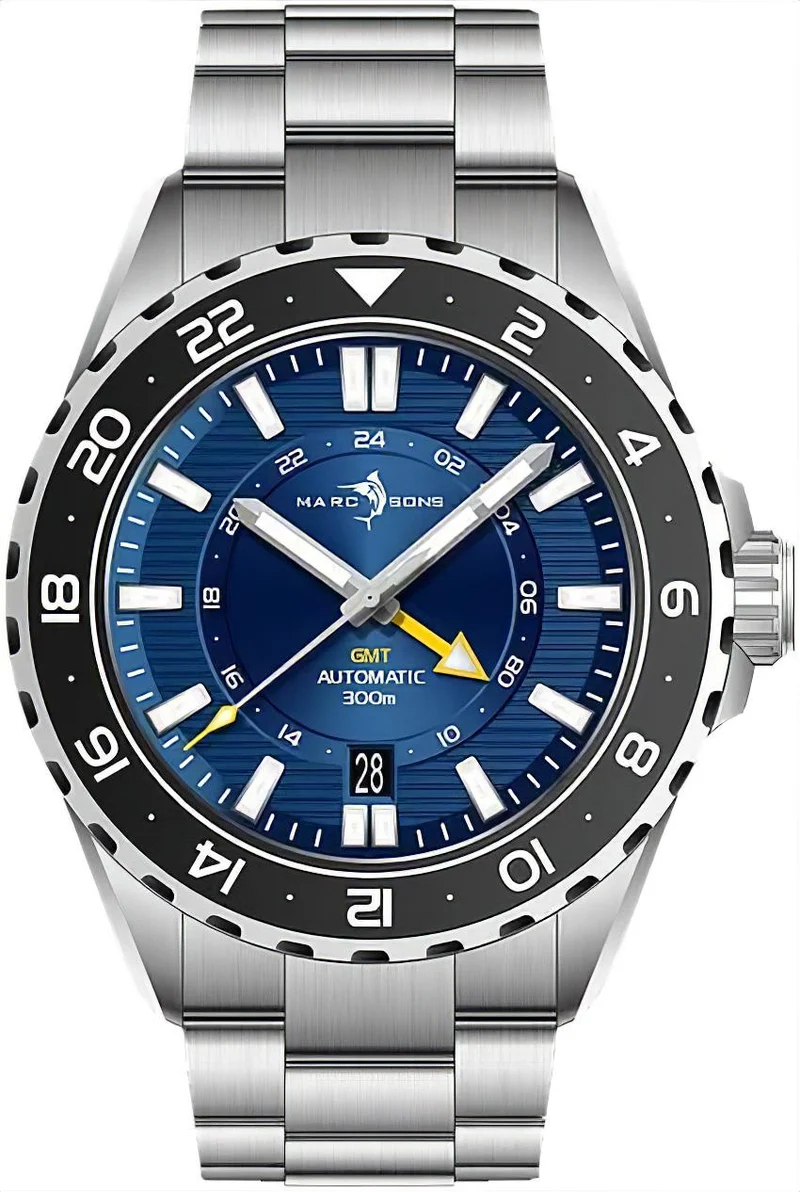 MARC & SONS GMT II MSG-008-02 Herrenuhr • Sellita GMT • Saphirglas