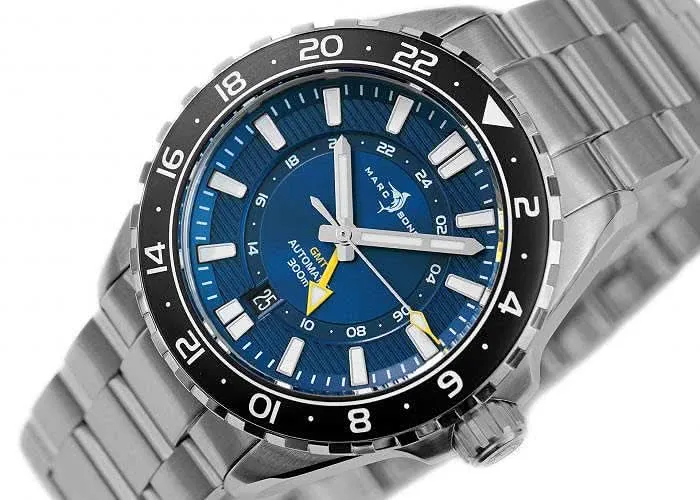 MARC & SONS GMT II MSG-008-02 Herrenuhr • Sellita GMT • Saphirglas
