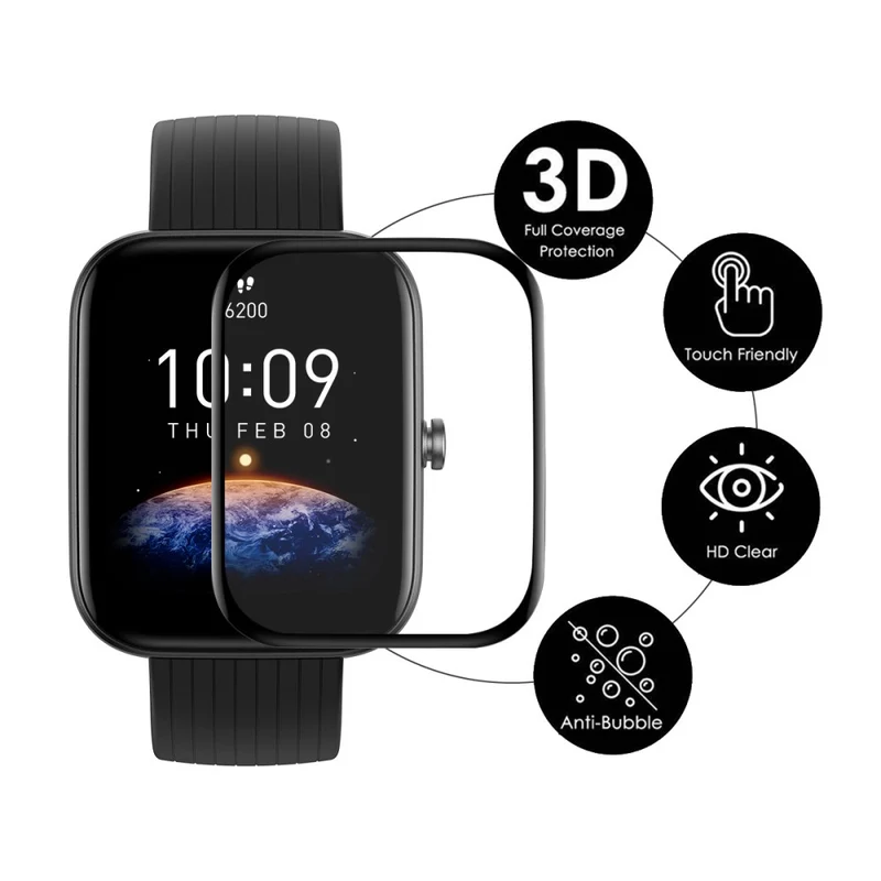 ENKAY HAT PRINCE 2Pcs Huami Amazfit Bip 5 / Bip 5 Pro Screen Protector Full Cover 3D Curved Soft Bump Resistant Edge and Scratchproof Film