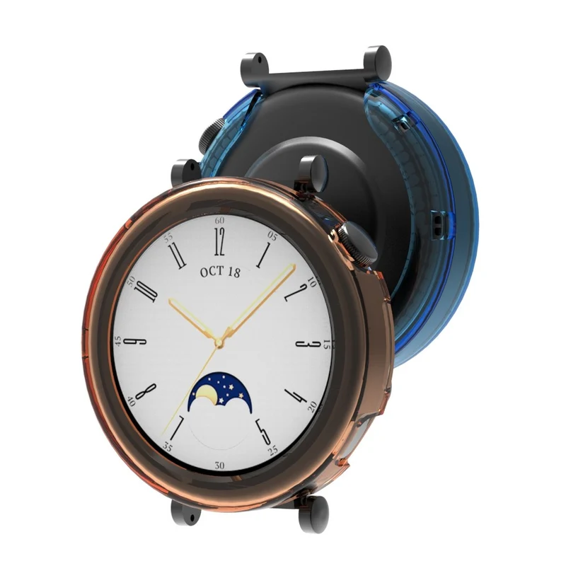 Huawei Watch GT 4 41mm Watch Case Hollow Out Flexible Protective Frame - Transparent Orange