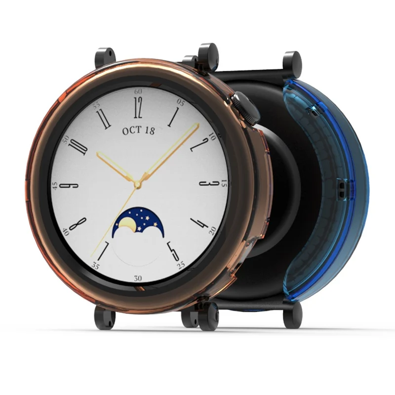 Huawei Watch GT 4 41mm Watch Case Hollow Out Flexible Protective Frame - Transparent Orange