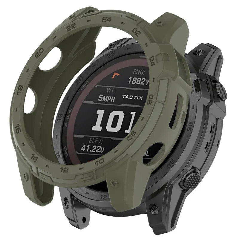 Garmin Tactix 7 AMOLED Flexible Bumper Case Protective Watch Cover Frame with Dial Plate