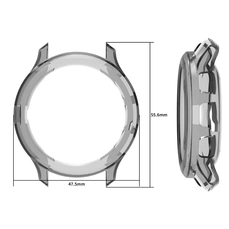 Garmin Venu 3 Watch Case Hollow Flexible Frame Half Protective Cover - Transparent Black