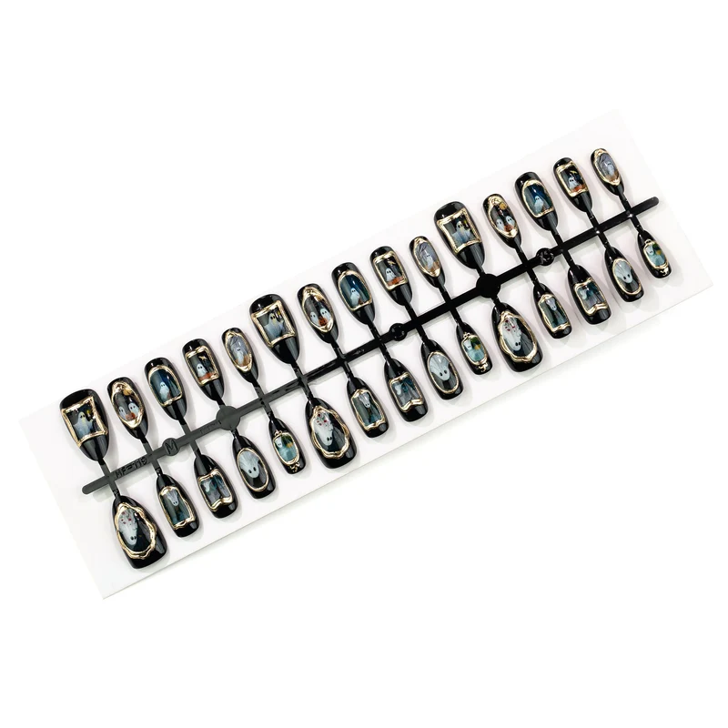 Spooky Halloween-Themen Press-On Nagelkunst Set